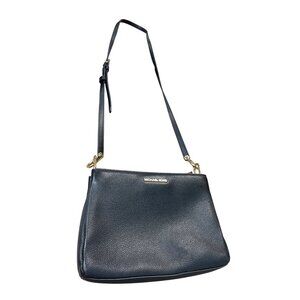 Michael Kors Womens Black Pebbled Leather Crossbody Handbag SKU 9221